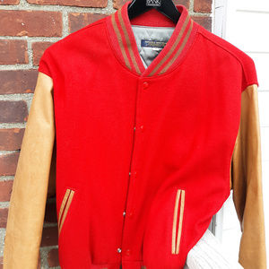 BROOKS BROTHERS BRILLIANT RED BOMBER JACKET